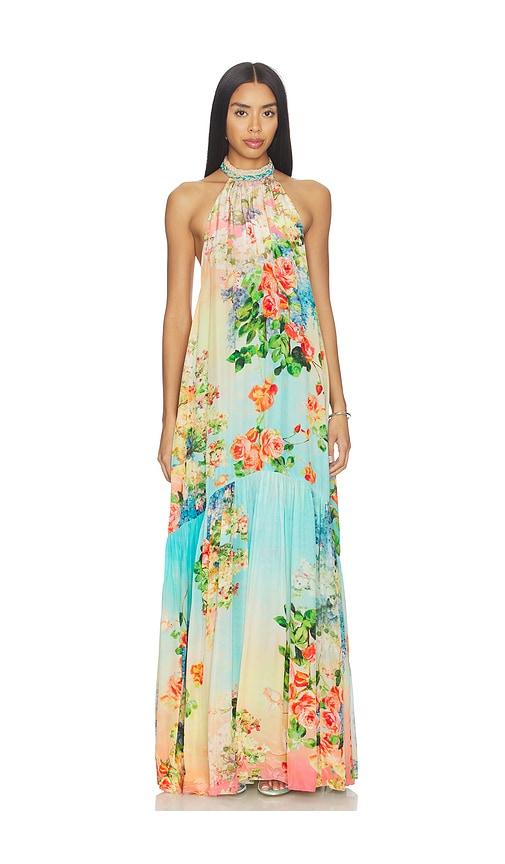 hemant and nandita maxi dress in blue. - size l (also in s, xxs, xs, m)