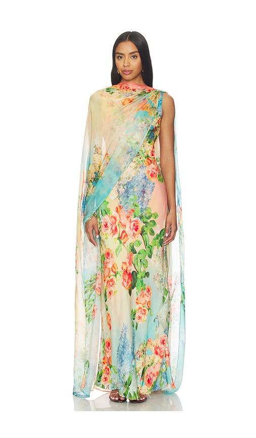 hemant and nandita maxi dress with sash in multi. - size s (also in xxs, xs)