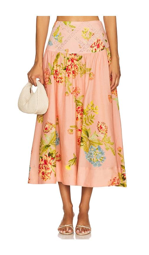 hemant and nandita midi skirt in blush. - size l (also in m)