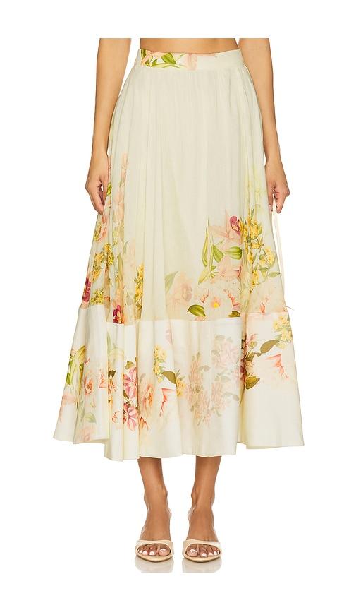 hemant and nandita midi skirt in lemon. - size l (also in m)
