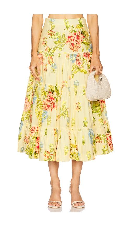 hemant and nandita midi skirt in lemon. - size l (also in xl)