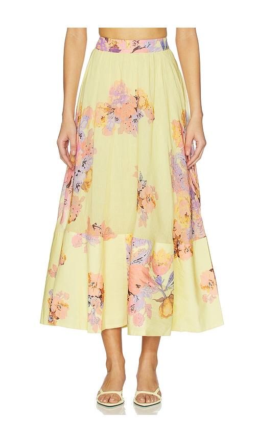 hemant and nandita midi skirt in lemon. - size s (also in xs)