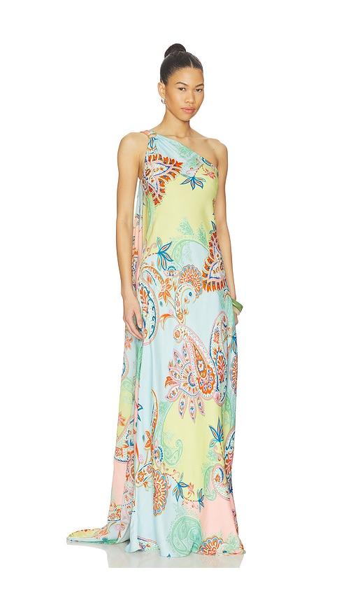 hemant and nandita one shoulder sash dress in baby blue. - size l (also in s, xs, m, xl)