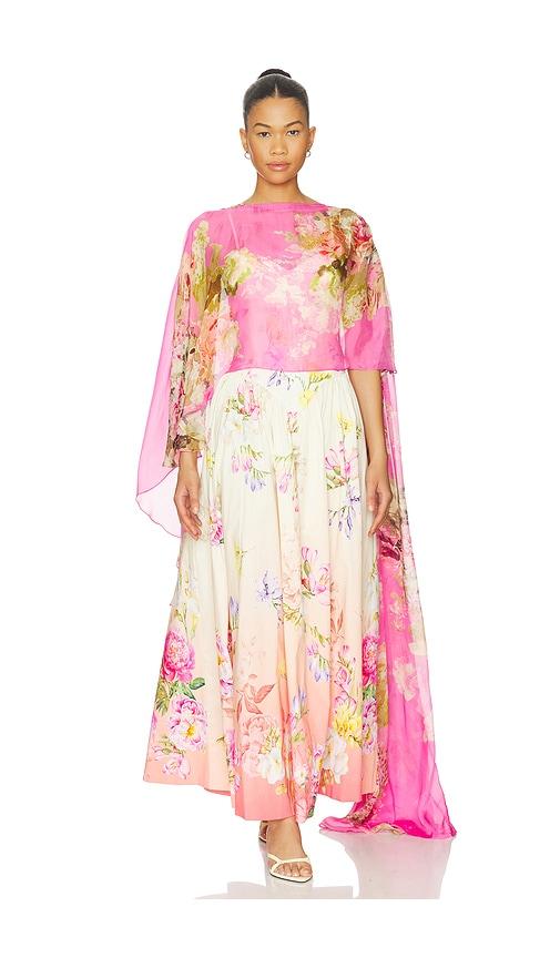 hemant and nandita ruched cape in pink. - size m (also in s, xxs, xs)