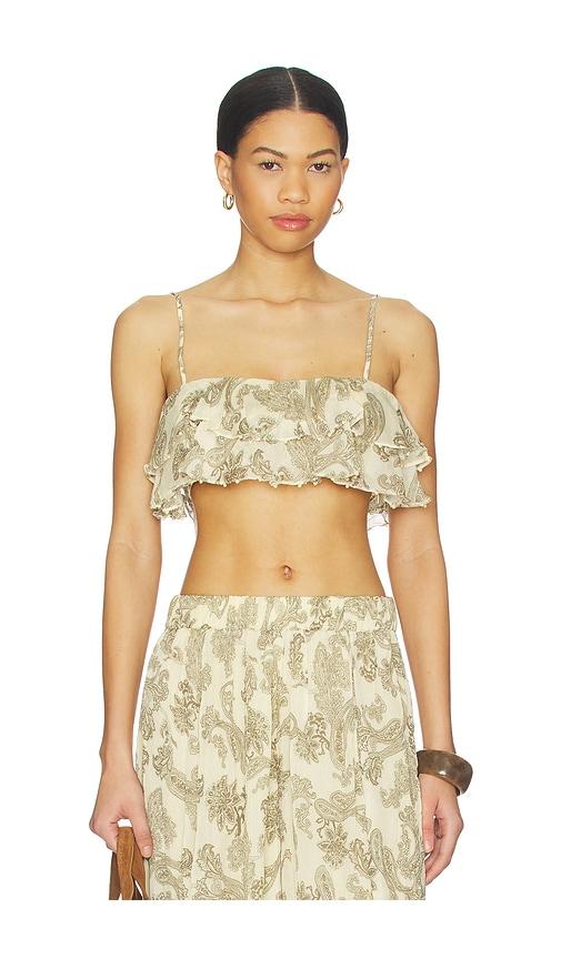 hemant and nandita ruffle top in neutral. - size m (also in xs)