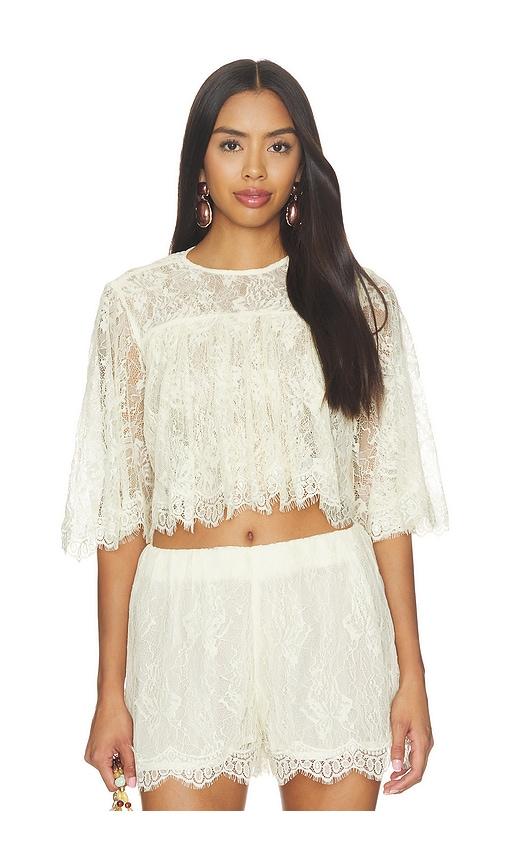 hemant and nandita ruffle top in white. - size l (also in m, s, xl, xs, xxs)