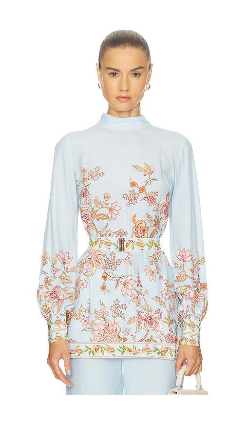 hemant and nandita scarf neck top in baby blue. - size l (also in xs, s, m, xl)
