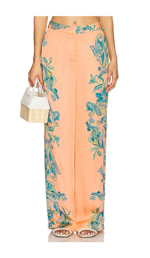 hemant and nandita straight pants with buckle belt in pink,blue. - size s (also in xs)