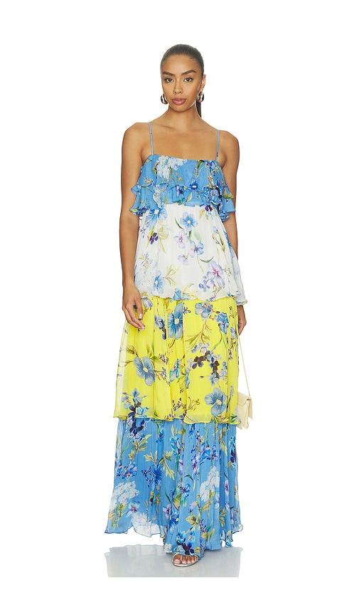 hemant and nandita tiered maxi dress in blue. - size l (also in s, xxs, xs, m)