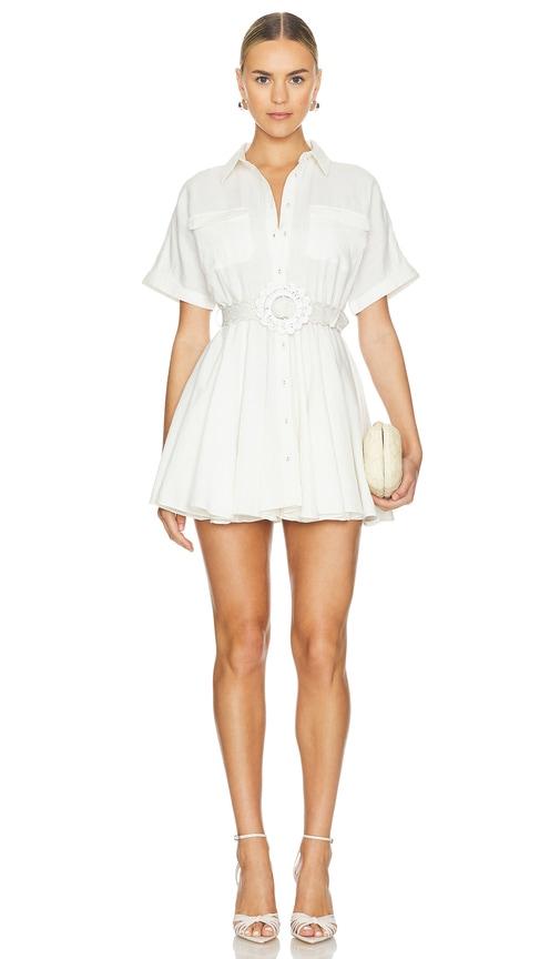 hemant and nandita x revolve belted mini dress in white. - size m (also in l)