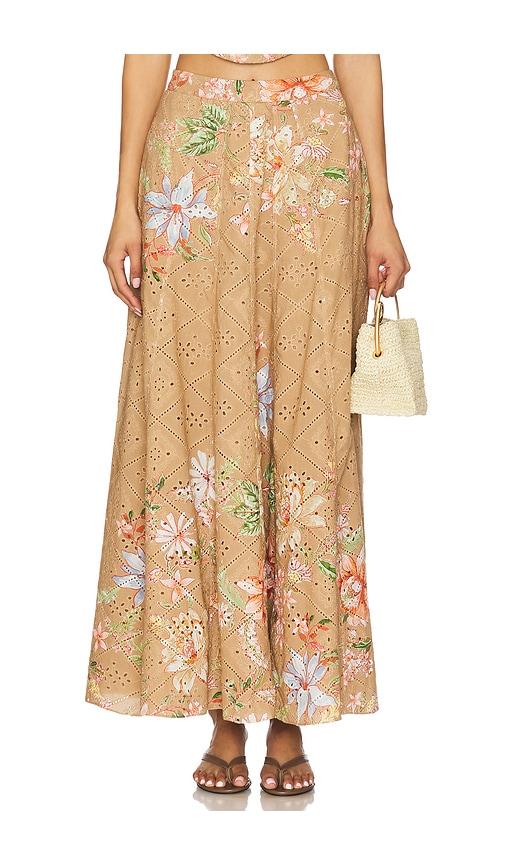 hemant and nandita x revolve long skirt in tan,neutral. - size m (also in xs)