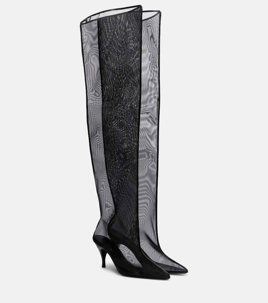 herbert levine drawing a blank 80 mesh knee-high boots