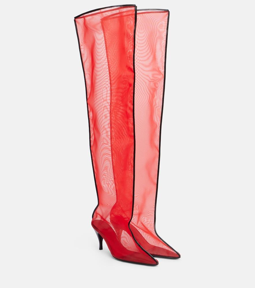 herbert levine drawing a blank 80 mesh knee-high boots