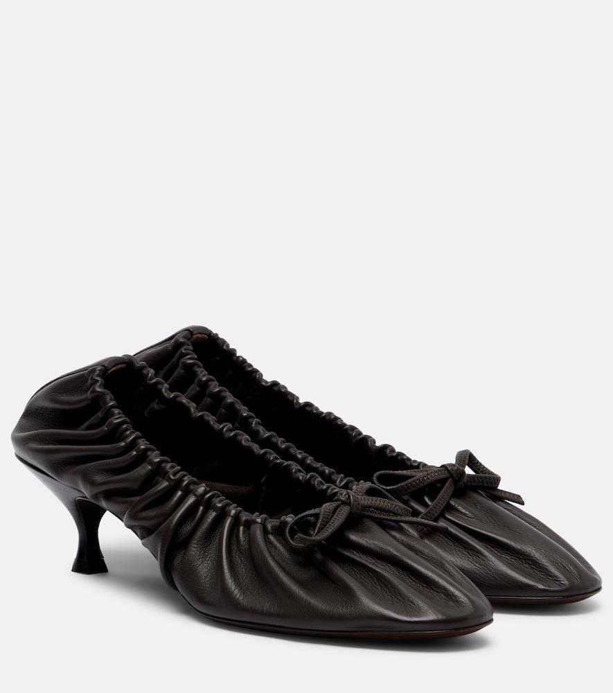 herbert levine gather around ruched leather pumps