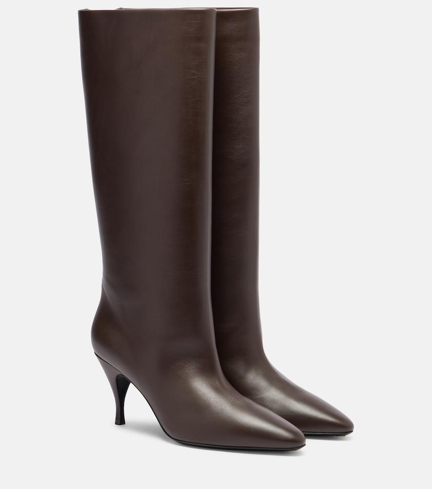 herbert levine silhouette 80 leather knee-high boots