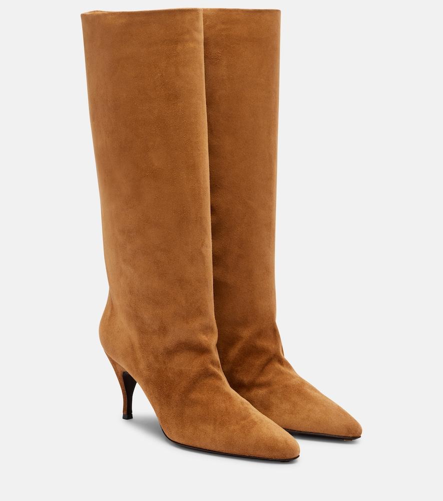 herbert levine silhouette 80 suede knee-high boots