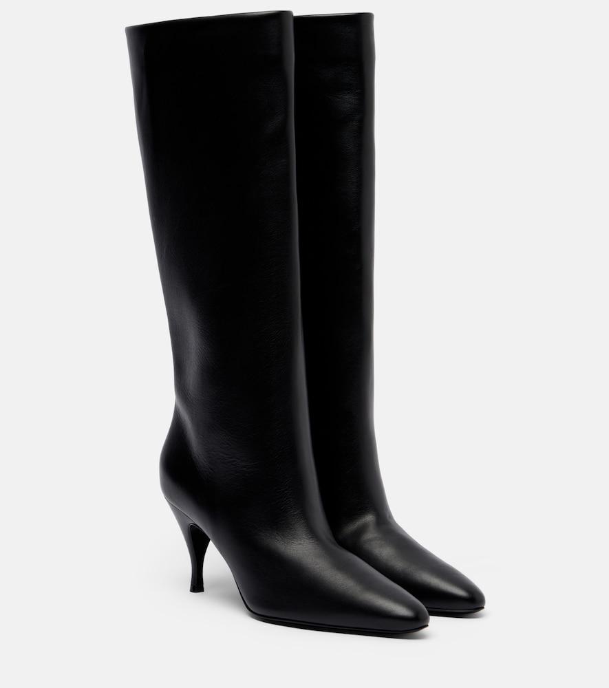 herbert levine silhouette leather knee-high boots