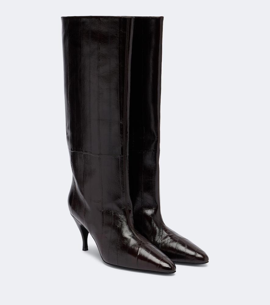 herbert levine silhouette leather knee-high boots