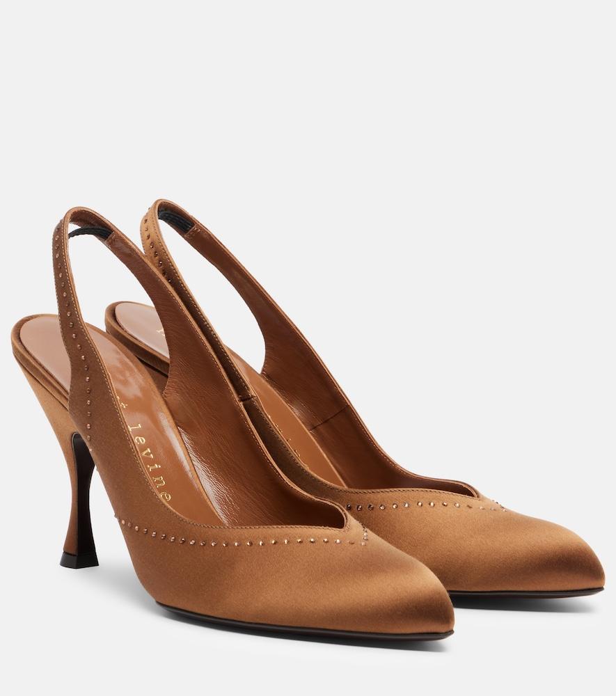 herbert levine star dust 95 embellished satin slingback pumps