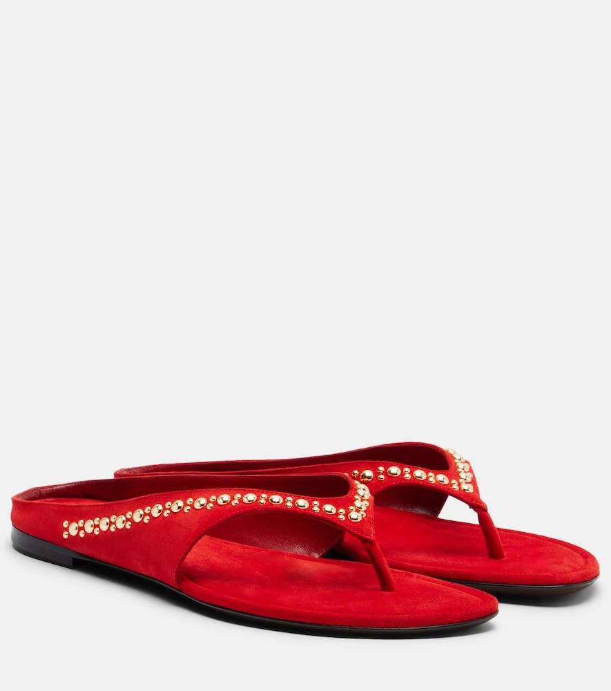 herbert levine sunkissed studded suede thong sandals