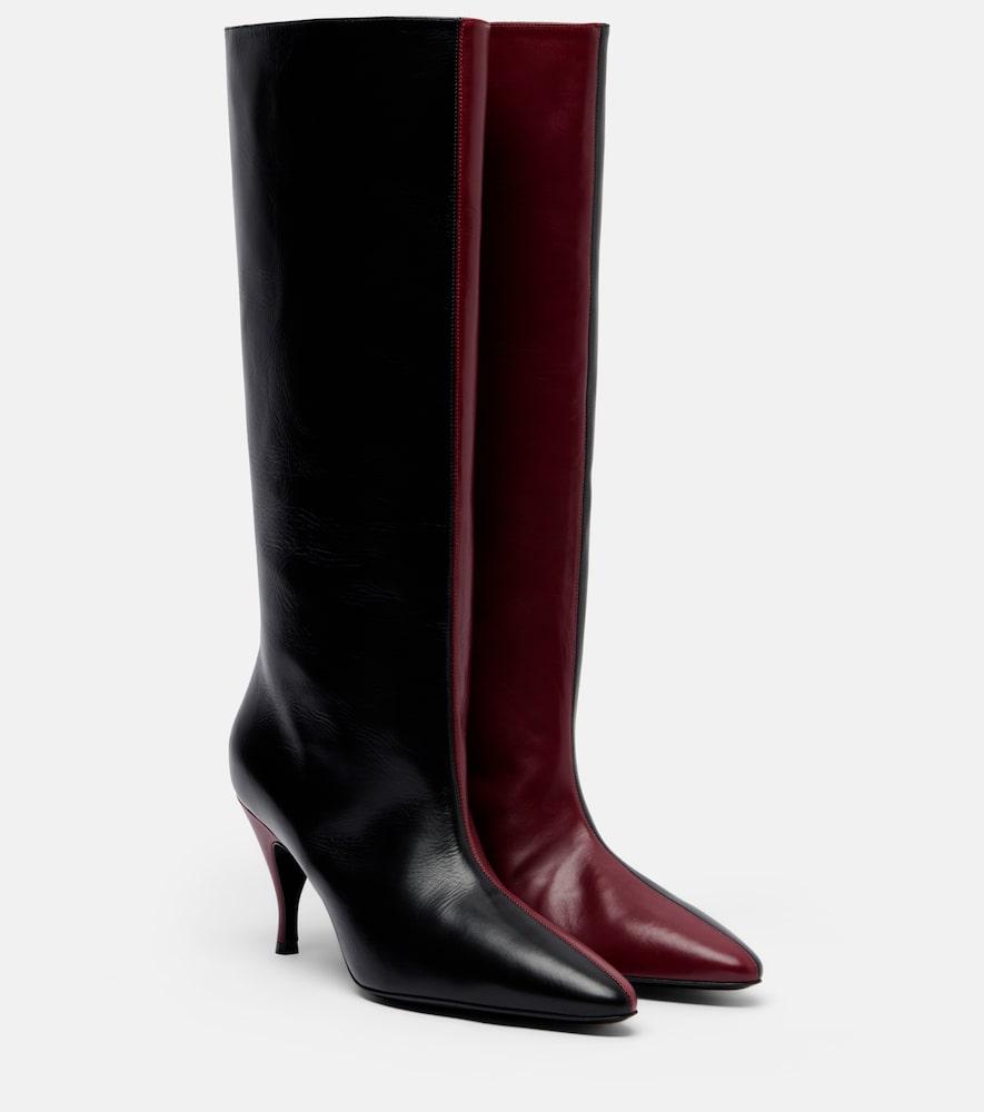 herbert levine two faced leather knee-high boots