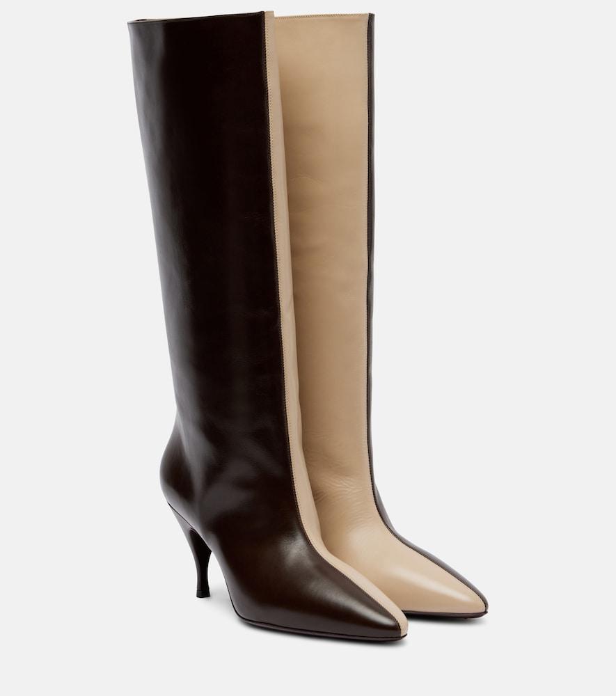 herbert levine two faced leather knee-high boots