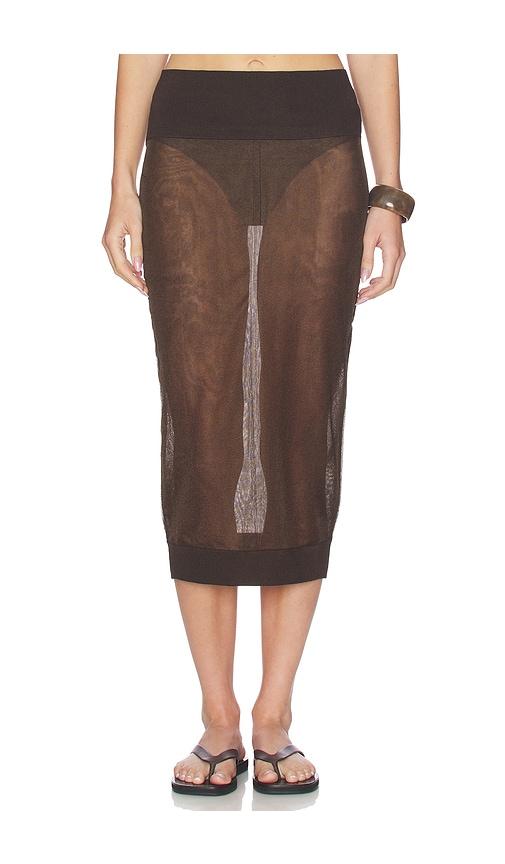 herskind buster skirt in chocolate. - size l (also in s, xs, m)