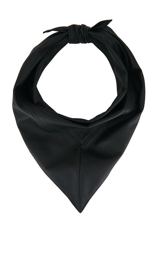 herskind leather scarf in black.
