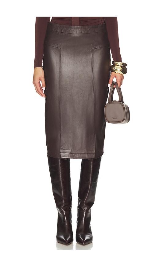 herve leger the estella skirt in brown. - size 0 (also in 6)