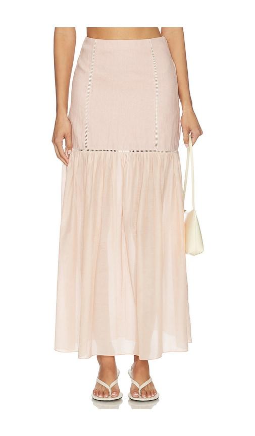 hevron amalie skirt in pink. - size 0 (also in 10, 2, 4, 6, 8)