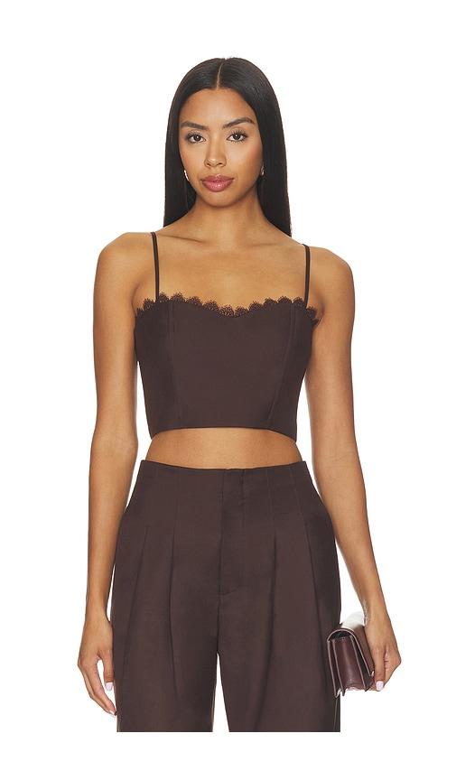 hevron bella bustier top in chocolate. - size 10 (also in 8)