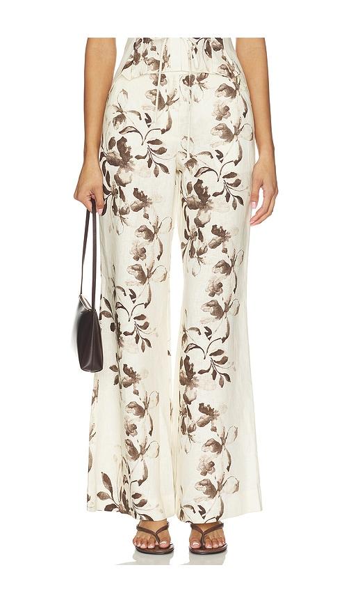 hevron capri pant in cream. - size 0 (also in 2, 4, 6, 8)