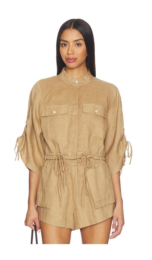 hevron eva top in beige. - size l (also in s, m)