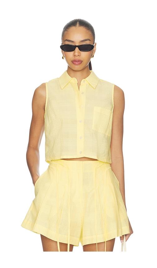 hevron katja top in yellow. - size l (also in s, xs, m)