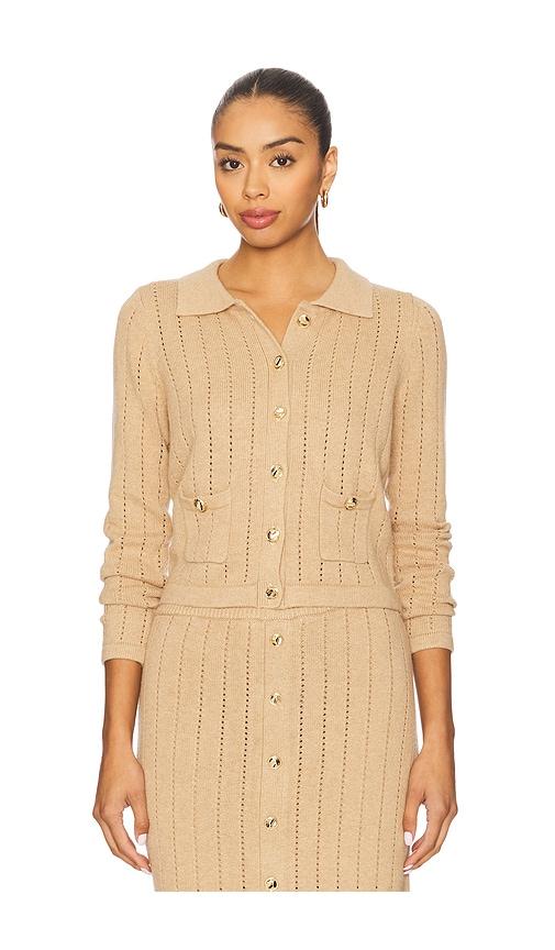 hevron nanette cardigan in tan. - size m (also in xs)