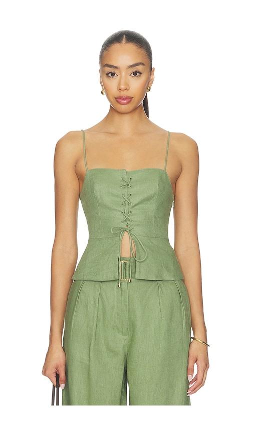 hevron ophelia top in sage. - size l (also in m, s, xl, xs)