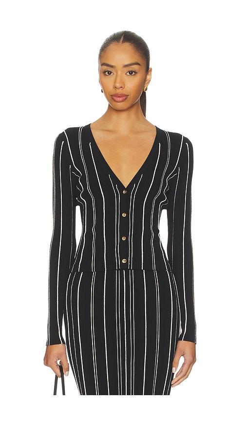hevron pearl cardigan in black,white. - size m (also in s)