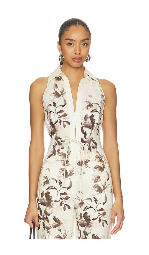 hevron sloan vest in cream. - size l (also in xs, s, m)
