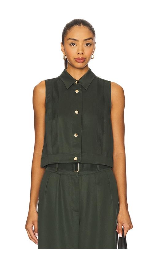 hevron vera top in dark green. - size l (also in m)