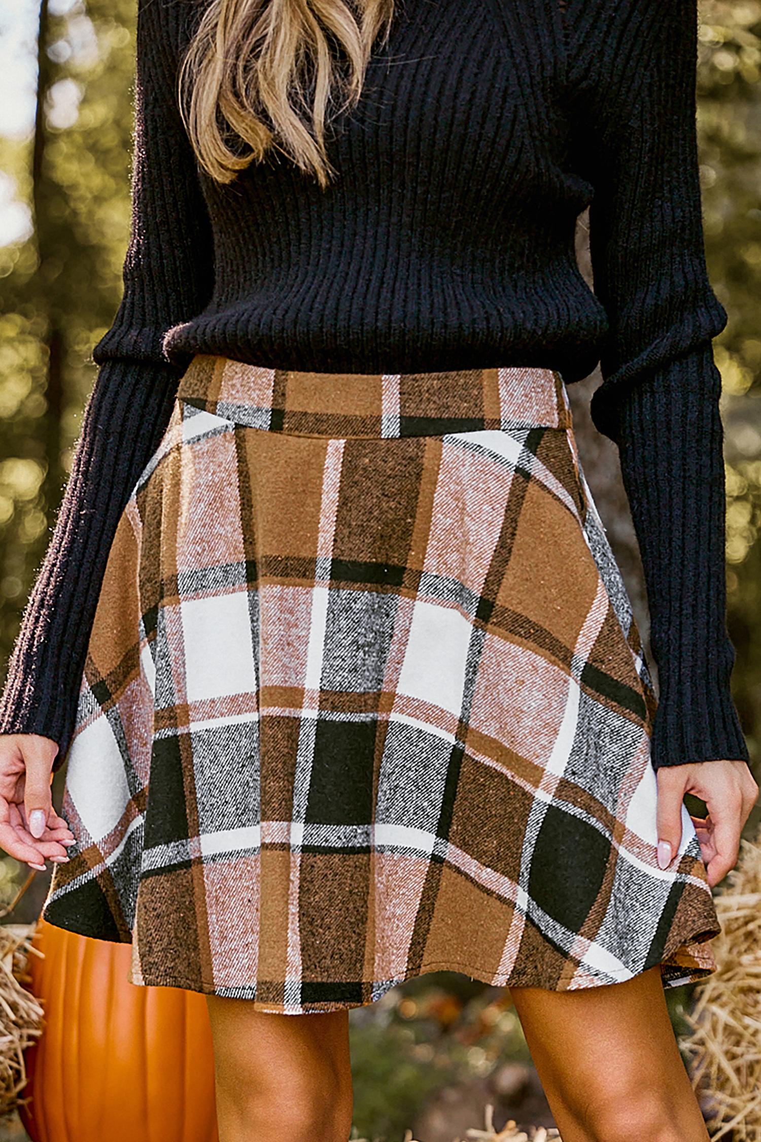 hey girl plaid mini skirt - l