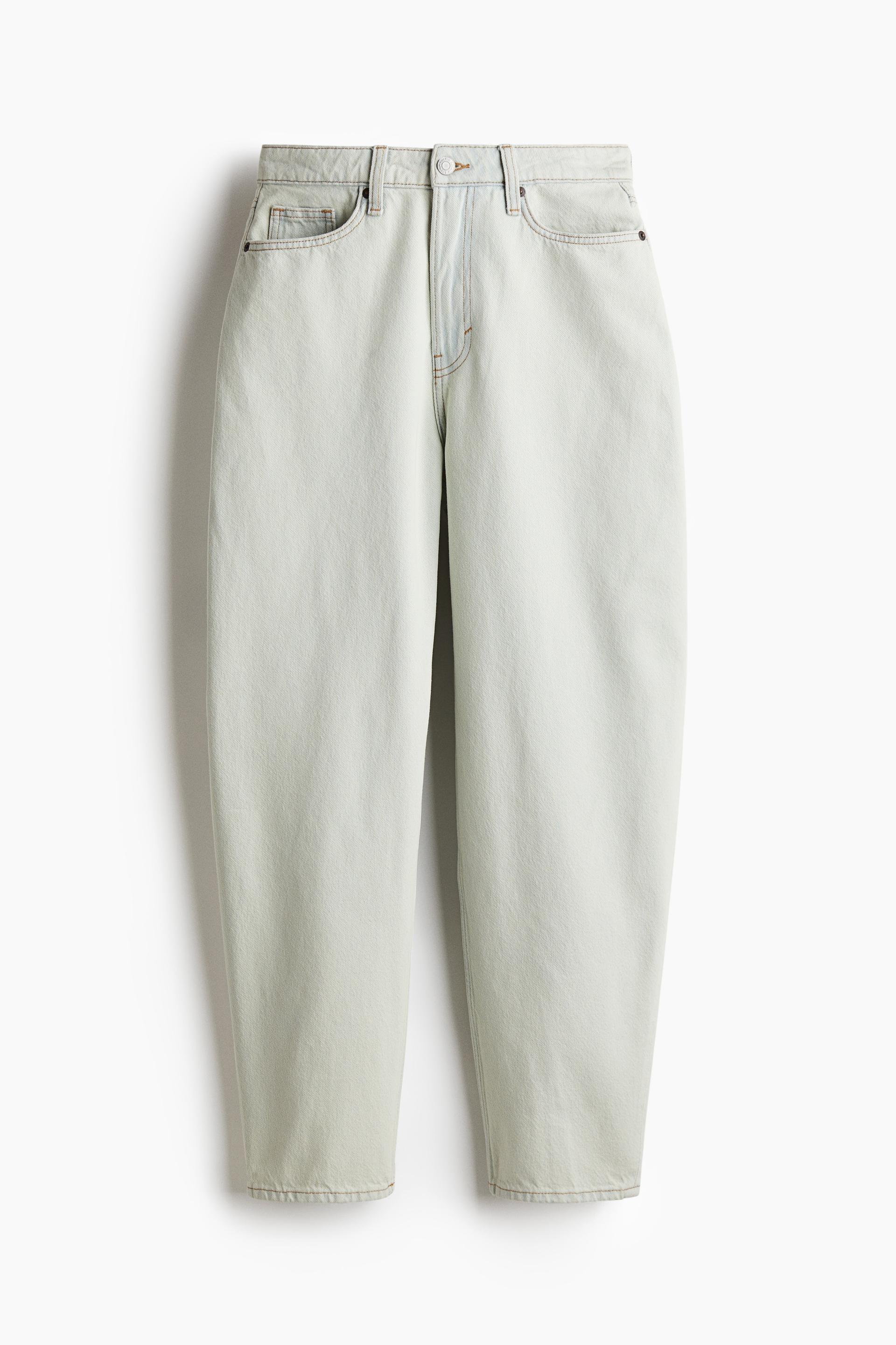 high rise barrel leg jeans