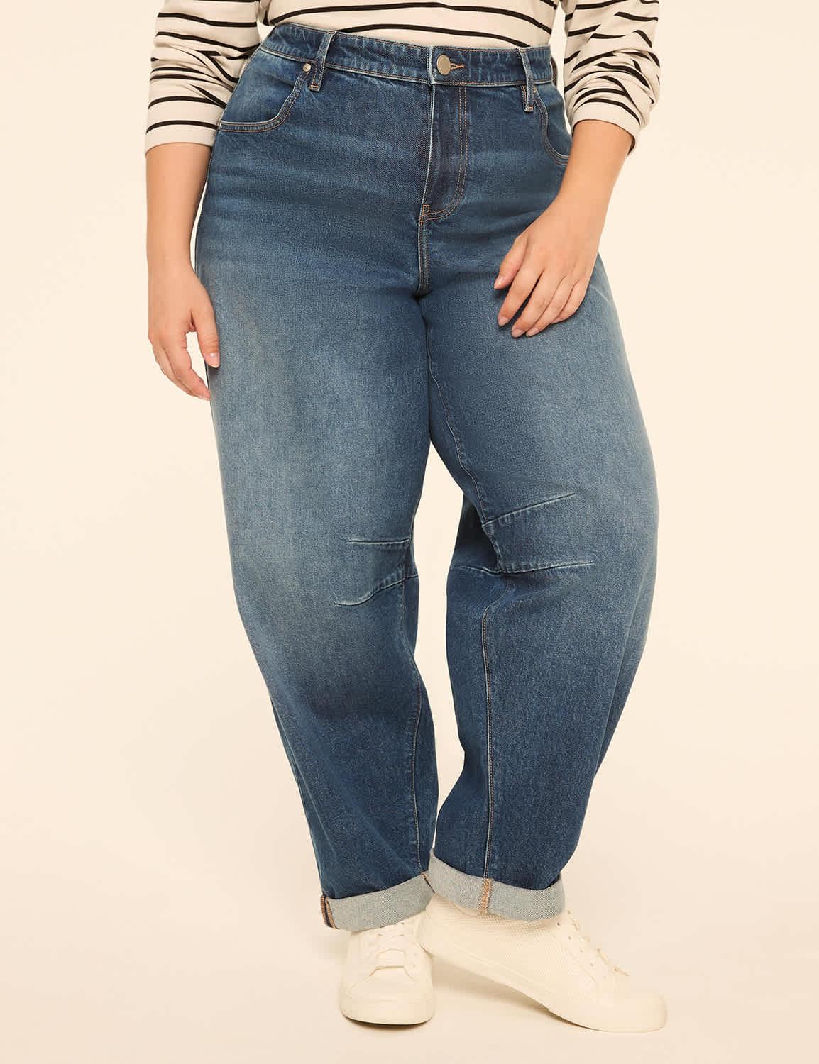 high-rise cuffed ultra barrel jean