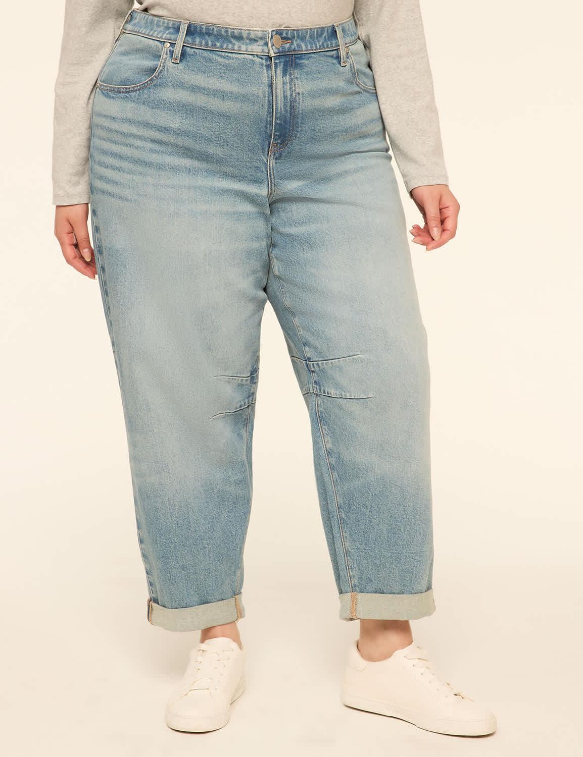 high-rise cuffed ultra barrel jean