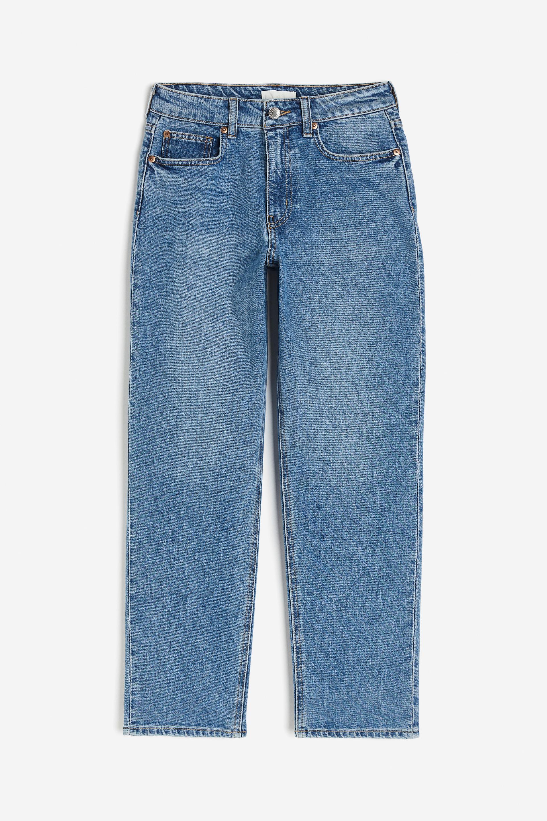 high rise slim straight ankle jeans