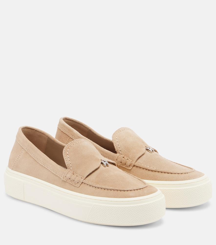 hogan crosswind suede loafers