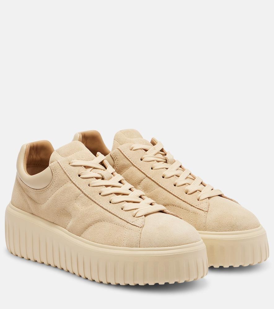hogan h-stripes suede platform sneakers