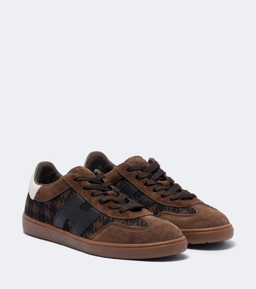 hogan h647 leather-trimmed suede sneakers