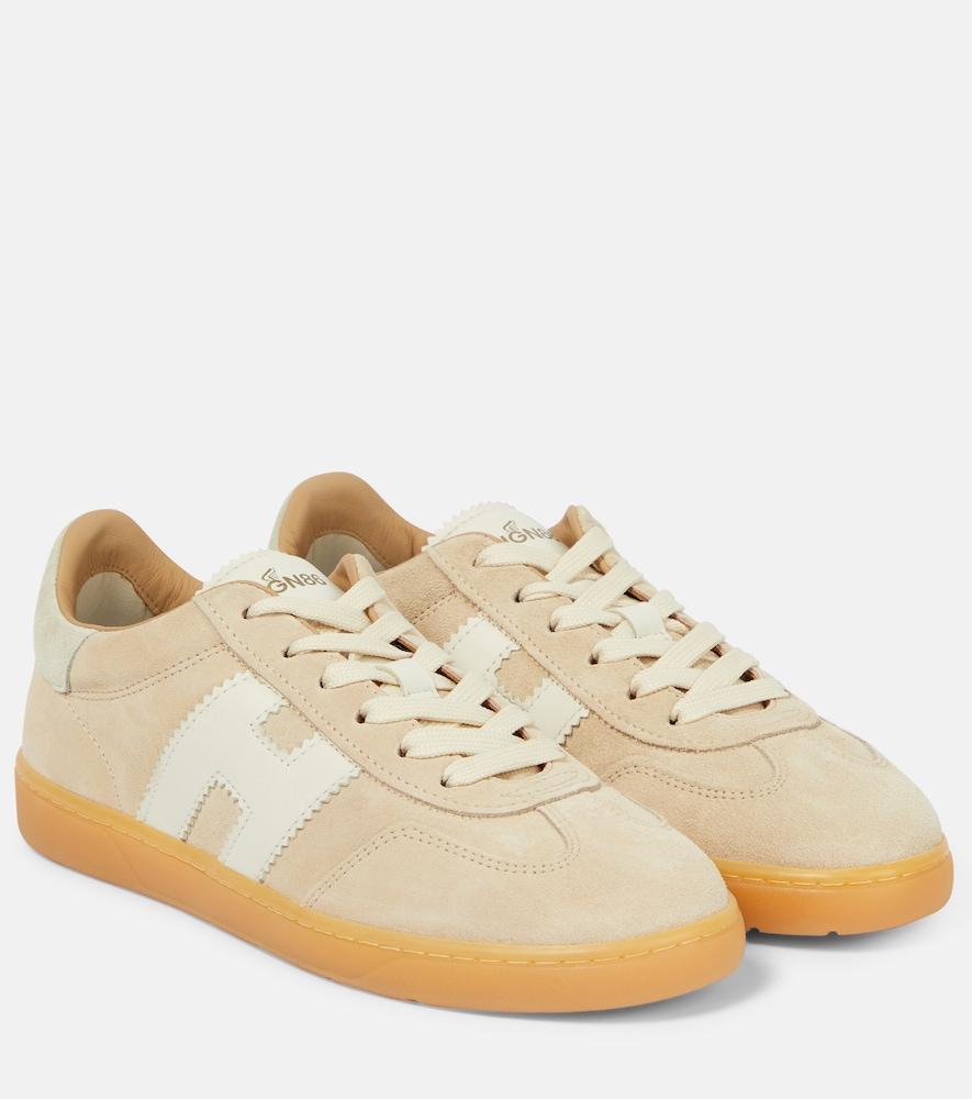 hogan h647 leather-trimmed suede sneakers