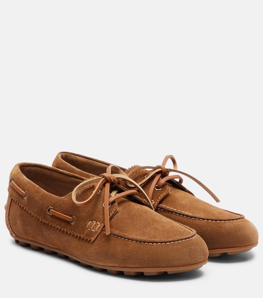 hogan h693 suede boat shoes