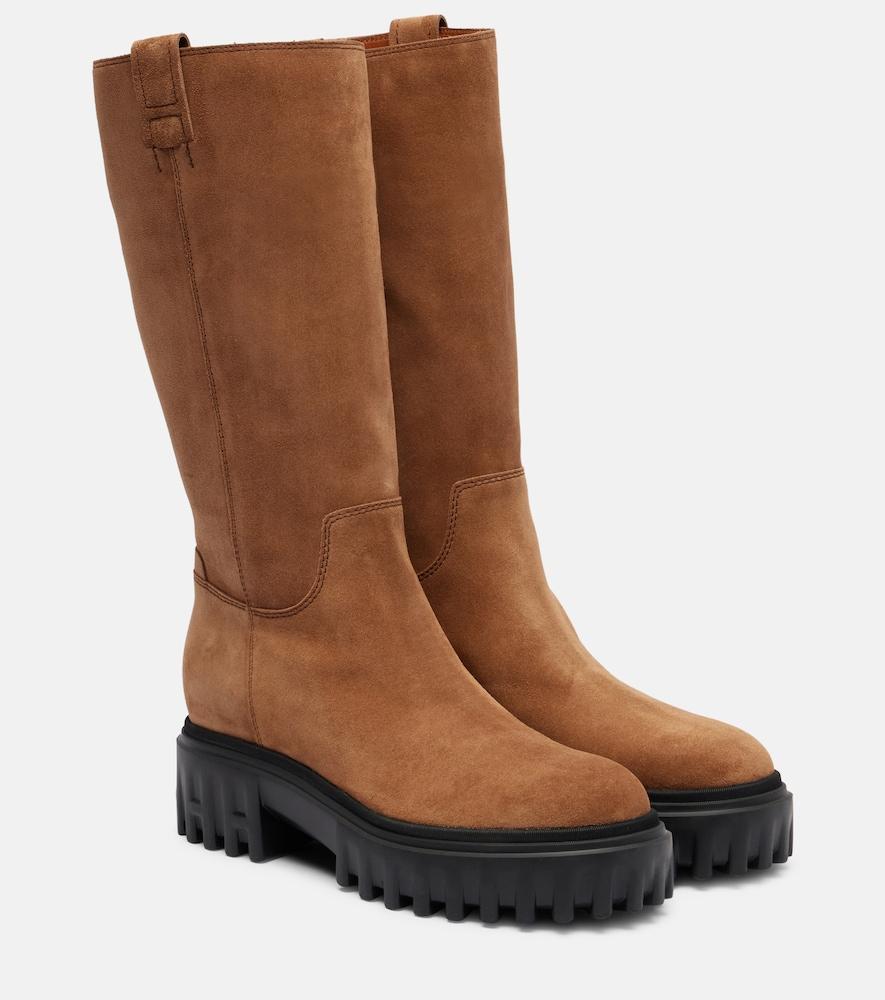 hogan h700 stivali suede knee-high boots